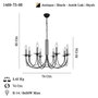 Opviq Candelabro de Metal Antigüedad y Negro de 65-85 cm